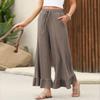 2025 Autumn Ruffled Women's Nine-Point Pants Thin Loose Casual Home Pants