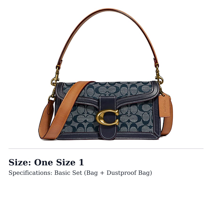 Coach Tabby Calfskin With Leather Wine God Bag, Handbag, Crossbody Bag Medium Women's Denim Blue 3700-B4RA3