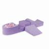Foam Playground with a Hill and a Pool Micro Velvet Soft Purple + 100 Balls: Transparent, White, Light Pink, Powder Pink