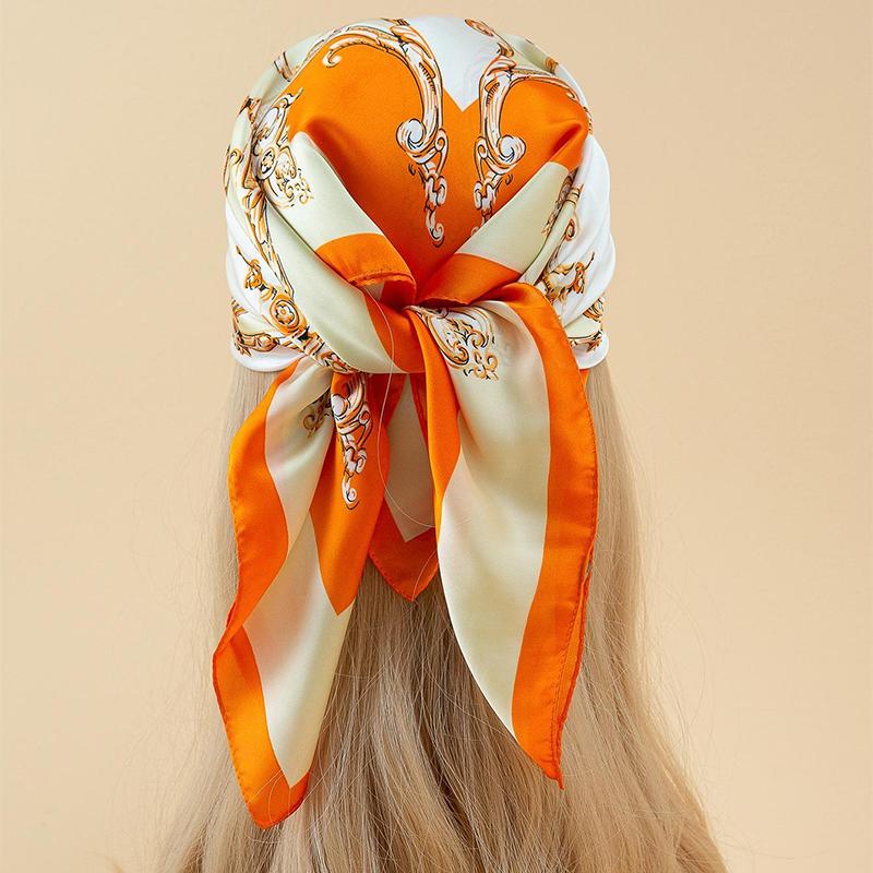 Silk Scarf 70x70cm Luxury Brand Designer Hair Leopard print Handkerchief Hijab Shawl Women bandanna foulard muffler wrap