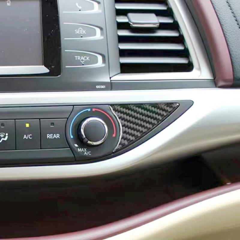 Carbon Fiber Stickers Car Center Console Panel Decorative Cover Trim Strips For Toyota Highlander Car Interior