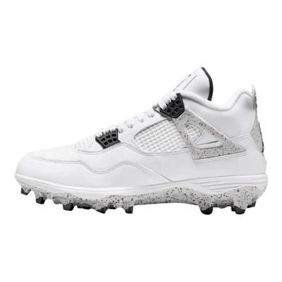 Air 4 Retro TD Cleat White Cement Unisex Sneakers Fire-Red Black Tech-Grey HQ0207-106