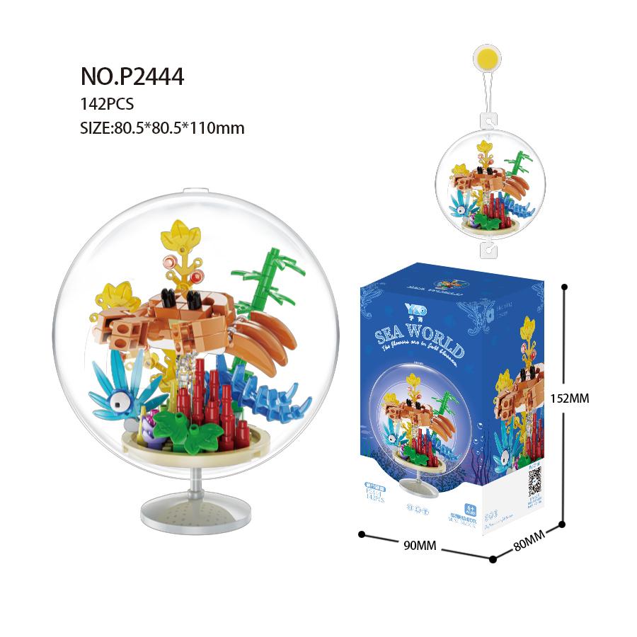 New Design Ocean Ball Pendant Educational Toys Micro Building Blocks Animals Models Kids Toys Creative Ornaments