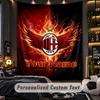 TapestryAC Milan Custom Name Text Personalized Wall Hanging Tapestry Home Wall Decor