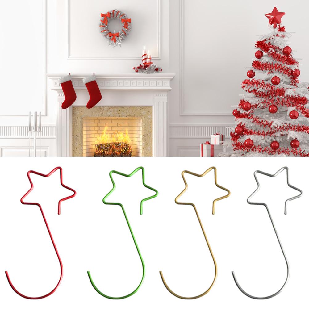 Sturdy Metal Xmas Hangers Star Shape Hooks for Hanging Ornaments Pack of 20