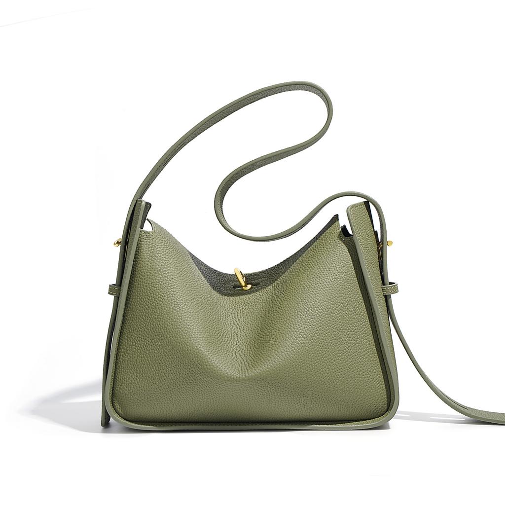 Niche design leather tote bag fashion leather portable pillow bag large capacity commuter versatile shoulder messenger bag