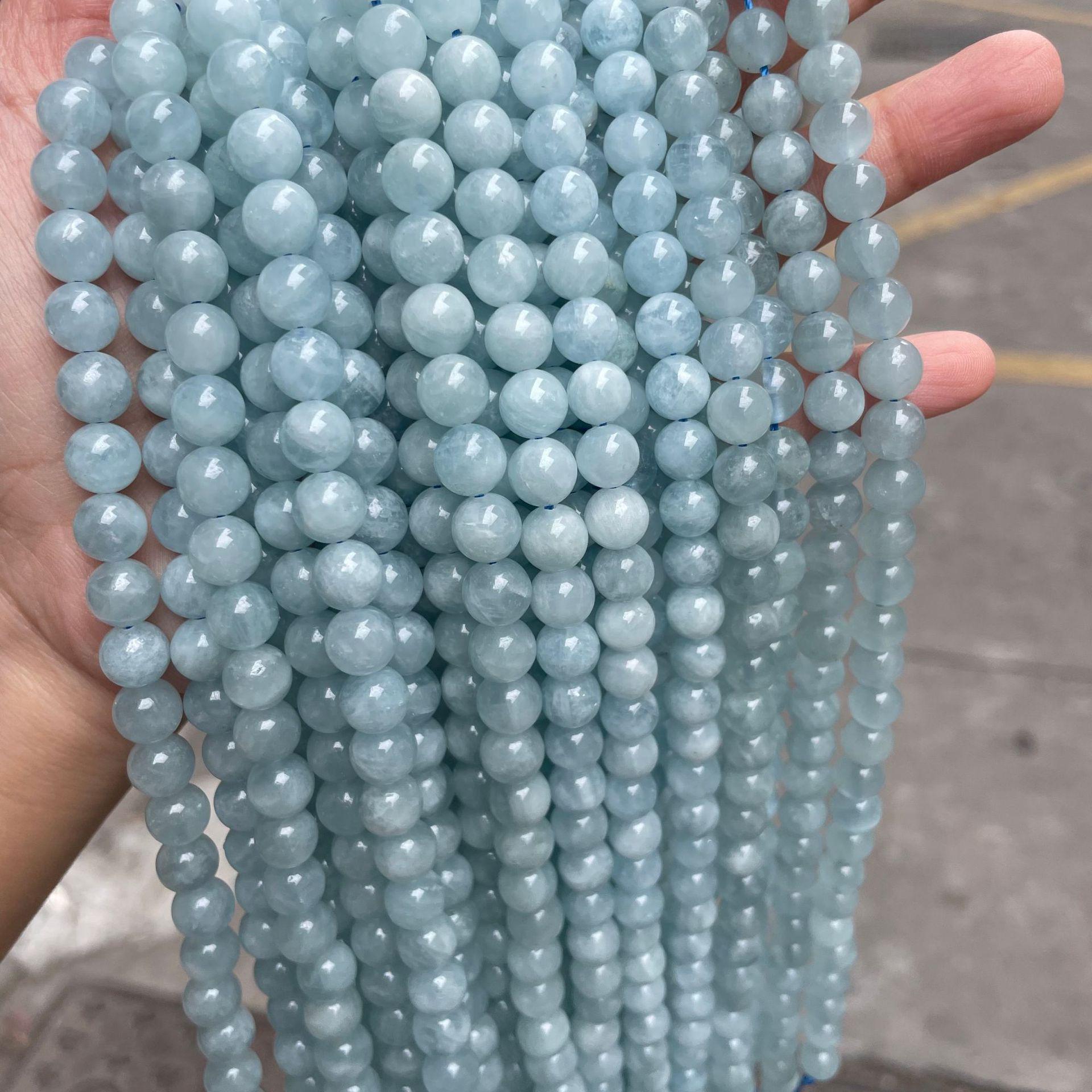 Aquamarine Round Beads for DIY Jewelry and Bracelet Making 6mm (approximately 63 beads)