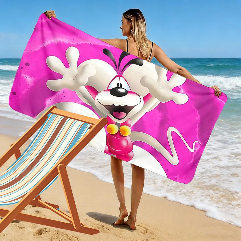 Diddl the Jumping Mouse3 Print Beach Towel, Large Soft Quick Dry Towel for Beach Camping Swimming