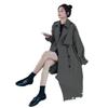 2025 Autumn/Winter Korean Style Mid-Length Petite Trench Coat for Women