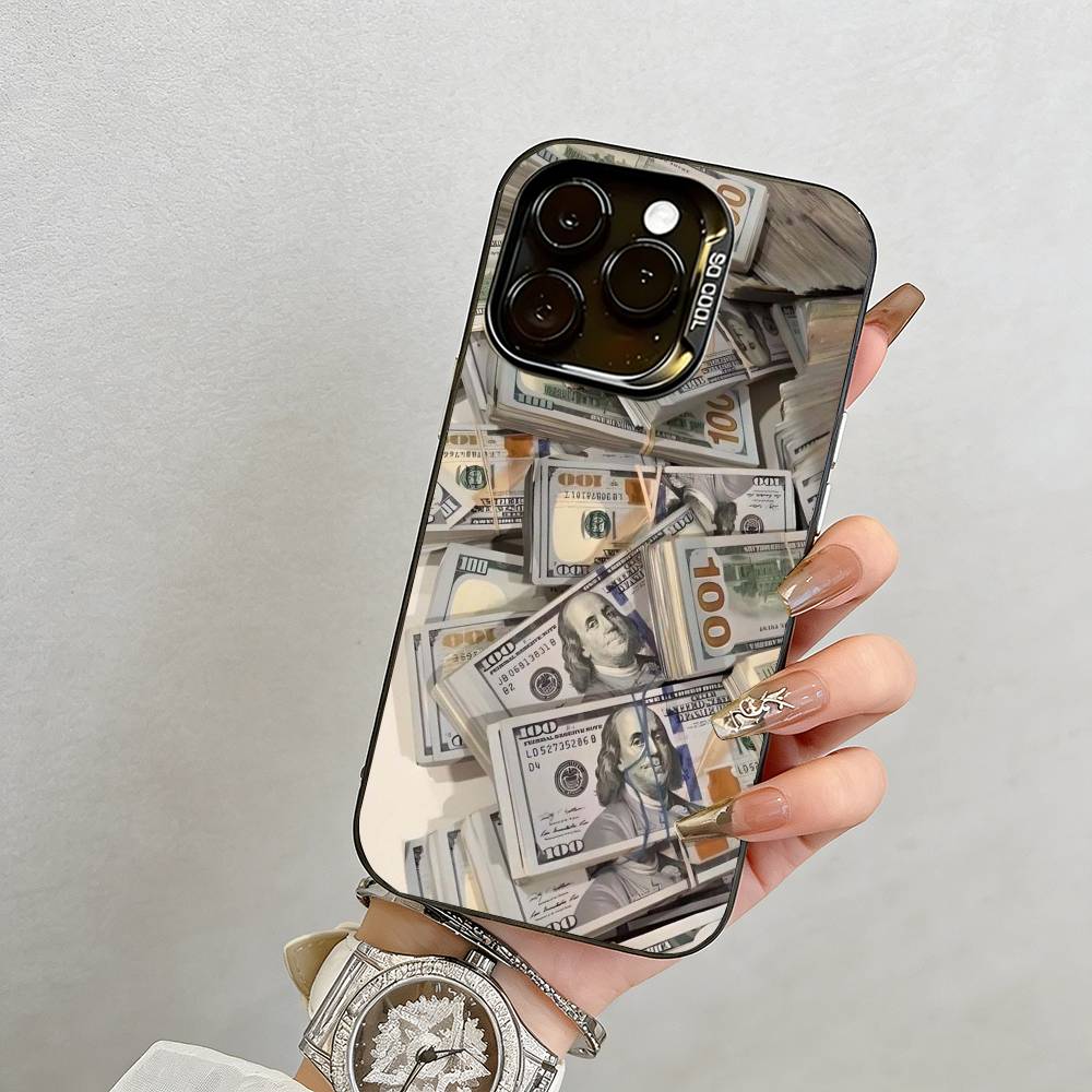 Financial freedom  Phone Case For iPhone 17,16,15,14,13,12,11 Plus,Pro Max,XS,Colored Silver Plated Inside Cover