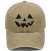 Halloween Kürbis Smiley Gesicht Stickerei Gewaschen Used Baseballkappe Personalisierte Lässige Mütze für Männer und Frauen