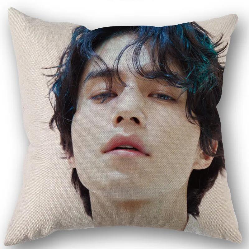 Nice Lee Dong Wook KPOP Pillowcase Cotton Linen Fabric Square Zipper Pillowcase New 45X45cm Wedding Decorative Pillow Cover 1210