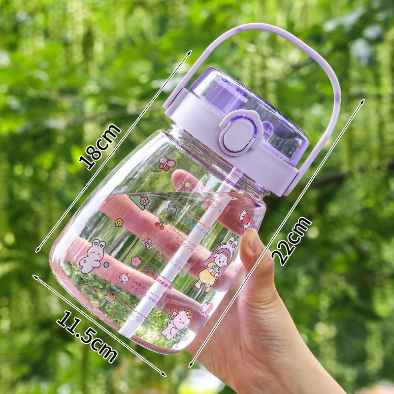 Large Capacity Cute Heat Resistant Straw Water Cup for Women and Kids