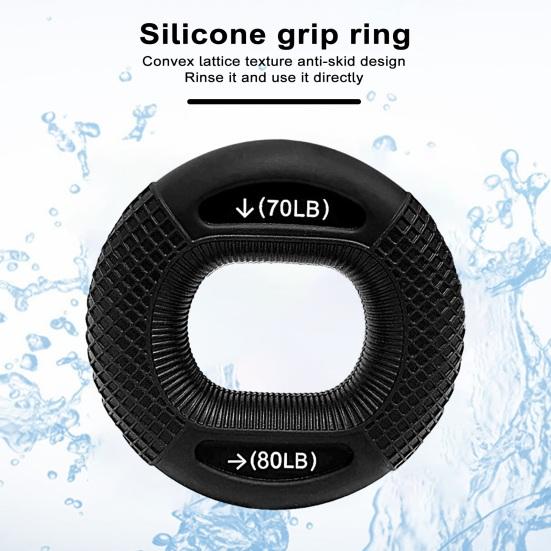 Nastavitelná rukojeť Elastická Silná houževnatost Kompaktní velikost Ergonomický design Těžká rukojeť Fitness prsten na procvičování prstů