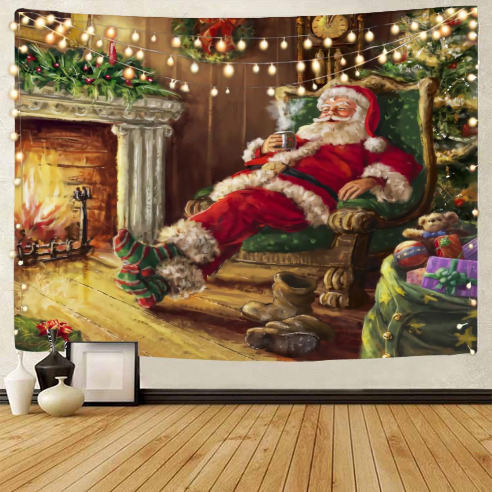 Christmas Gifts Background Decoration Tapestry Santa Claus Background Decoration Tapestry Christmas Home Decoration Tapestry