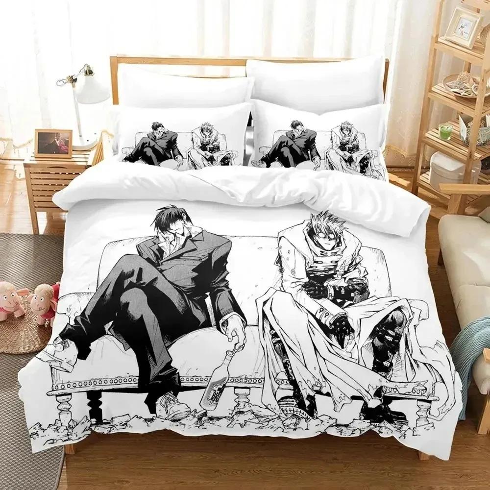 Anime TRIGUN STAMPEDE Bedding Set Duvet Cover Bed Set Quilt Cover Pillowcase Comforter King Queen Size Boys Adult Bedding