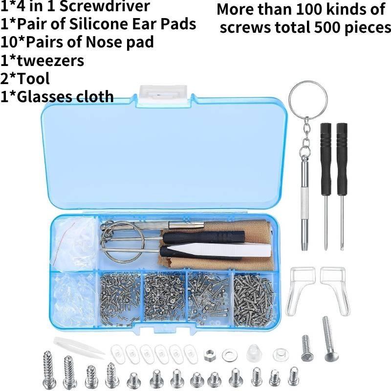 

Очки Очки Солнцезащитные очки Набор инструментов для ремонта Коробка Набор винтов для очков Носоупоры