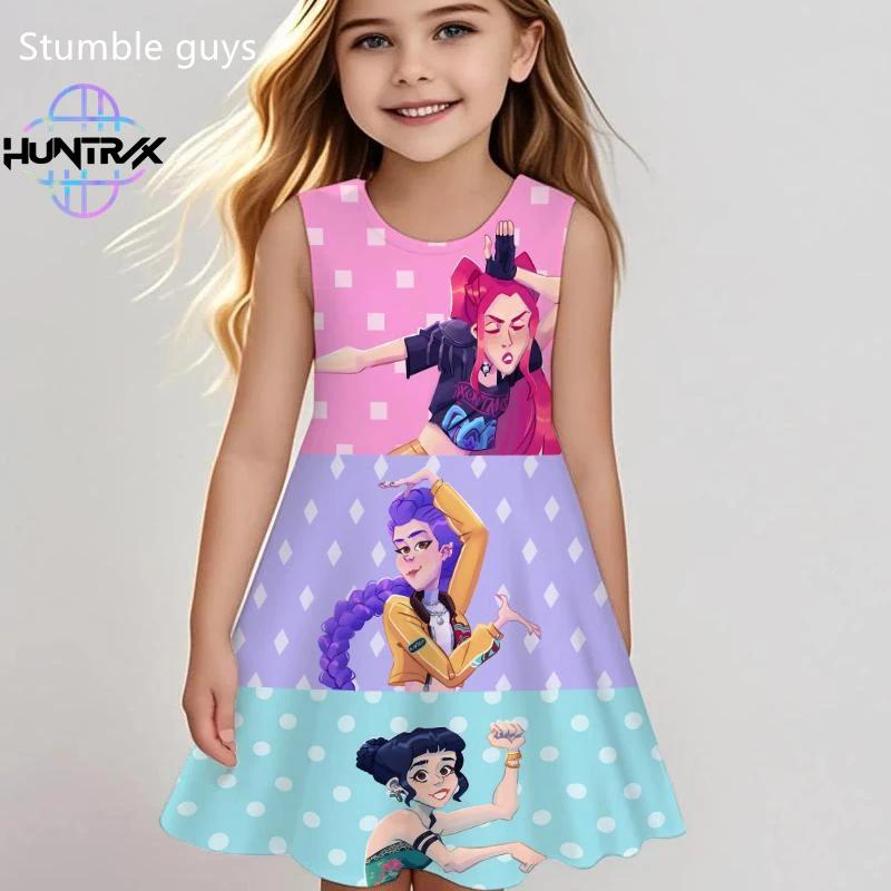 Children's Fashion Printed Clothing Casual Versatile Dresses Girls