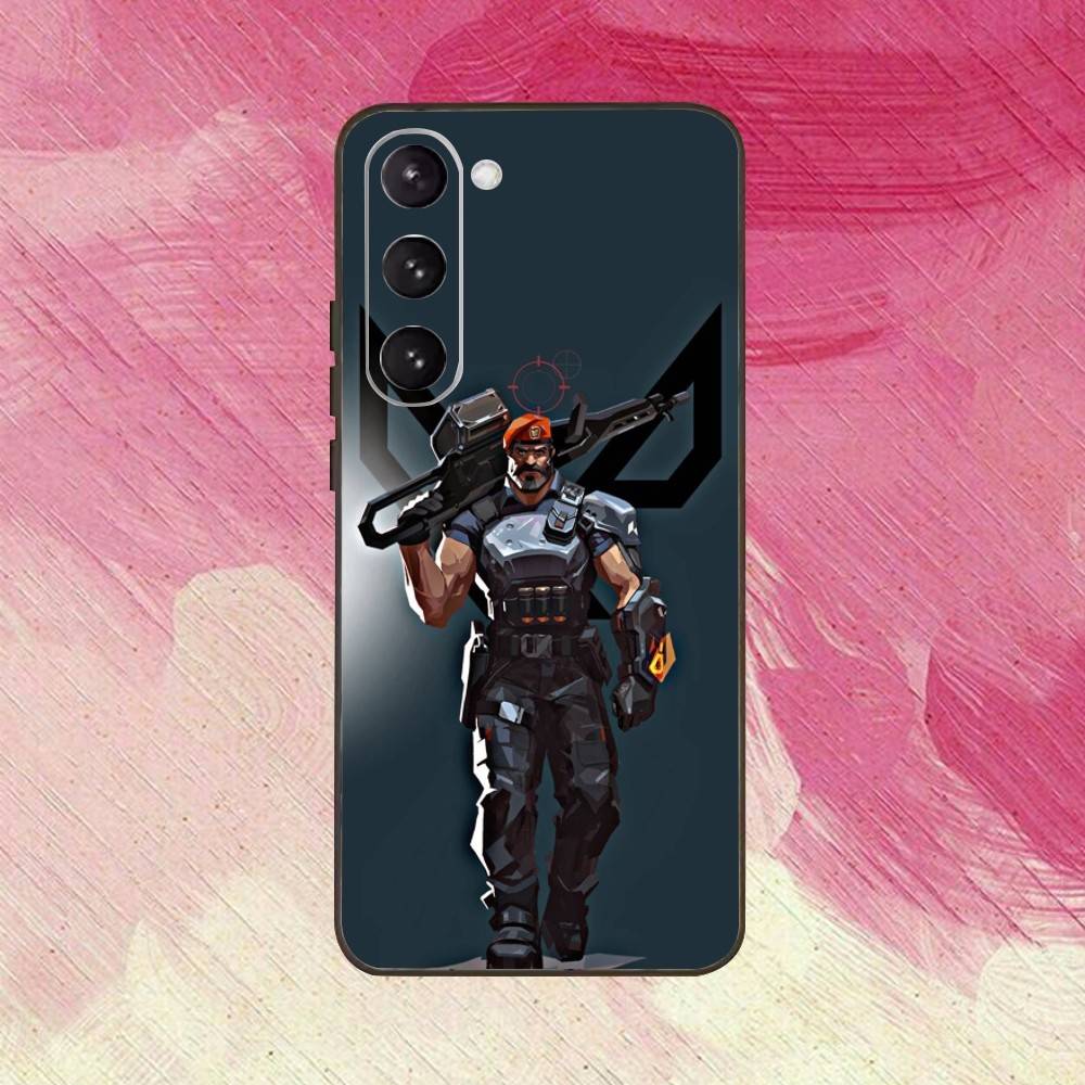 V-Valorant Agent B-Brimstone-ES Phone Case For Samsung Galaxy A73,A72,A71,A70,A53,A52,A51,Others Soft Black Cover