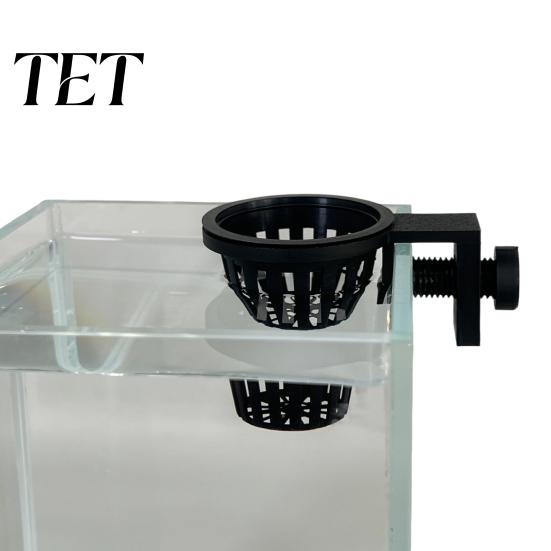 Fish Tank Decoration Aquarium Plant Holder, Top Hanging Basket Planter with Screw Clamp for Anubias, Aquatic Plants Holder
