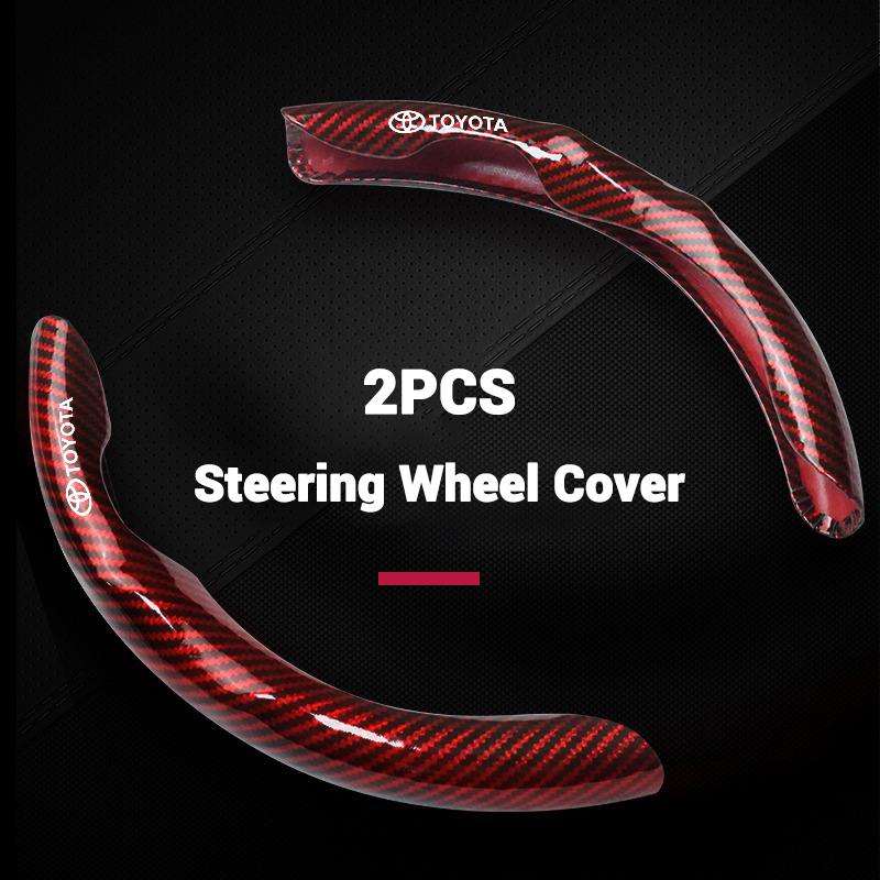 New Carbon Fiber Car Steering Wheel Cover Motorsports Style For Toyota Hilux Yaris Ractis Corolla Camry CHR Auris Tacoma Cruiser QY8