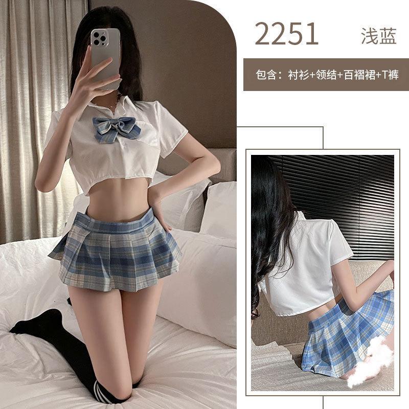Sexy lingerie uniform seduction senior outfit sexy campus pleated skirt cosplay skirt suit