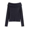 Chuyu Women's Slim-Fit Wool Blend Boat Neck Knit Top