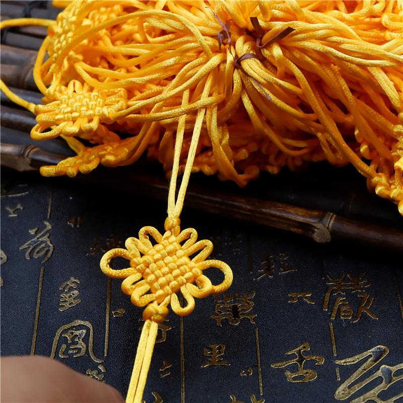 

6 пластин длинный китайский узел работа в процессе сделай сам ручная работа декоративный автомобильный кулон шнурок красный веревка аксессуары материал шнурок 6 plates of Chinese knots 100 pcs/bundle золотистый