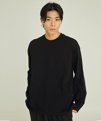 Liua [Signature Cotton] Oversized Long Sleeve Tee (Black)