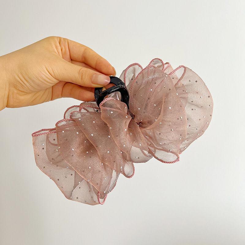 

Облако-пузырьковая сетка, большой зажим с бантом и когтями, женский зажим в виде акулы, заколки, заколка для волос, головной убор 14*20cm розовый