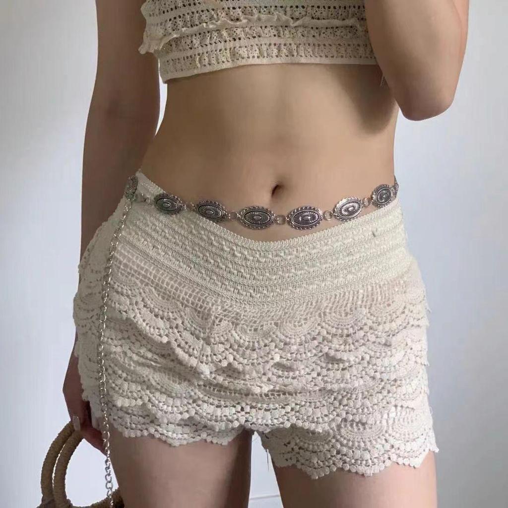 Women's Versatile Fashion Metal Waist Chain - Decorative Belt for Dresses and Sweaters