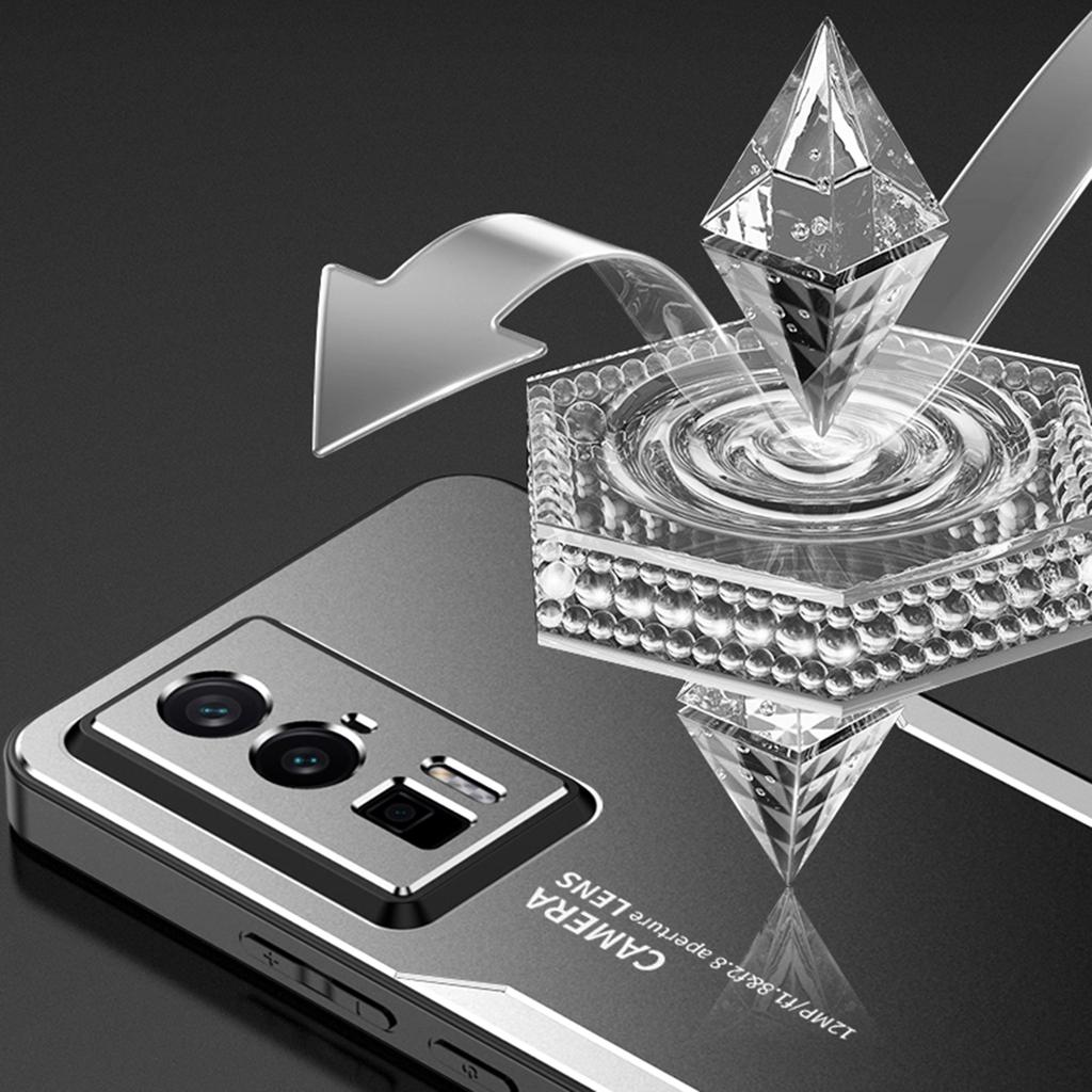 For Xiaomi Redmi K60 5G Phone Case Metal+TPU+PC Cover Camera Lens Protection