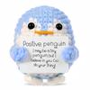 Creative Funny Handmade Crochet Emotional Support Dolls with Positive Energy Card Desktop Ornament Home Decor for Friend Gifts
