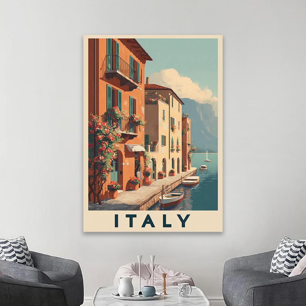 Rome Italy Wall Art Poster Vintage Colosseum Poster Print Ancient Roman Architecture Decor Europe Travel Illustration Painting