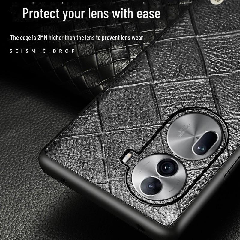 OPPO Reno6/Reno6 Pro+ Cowhide Diamond Pattern Leather Protective Case