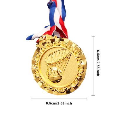 6.5cm Basketbol Madalyaları Spor Madalyası Boyun Kurdelesi ile Basketbol Ödül Madalyaları Basketbol Oyunu Madalyaları Basketbol Etkinlikleri için