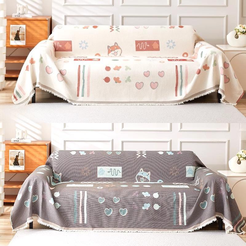Cartoon Cute Sofa Cover Cloth Four Seasons Universal Chenille Sofa Cushion Cloth Universal Sofa Cover Slipcover