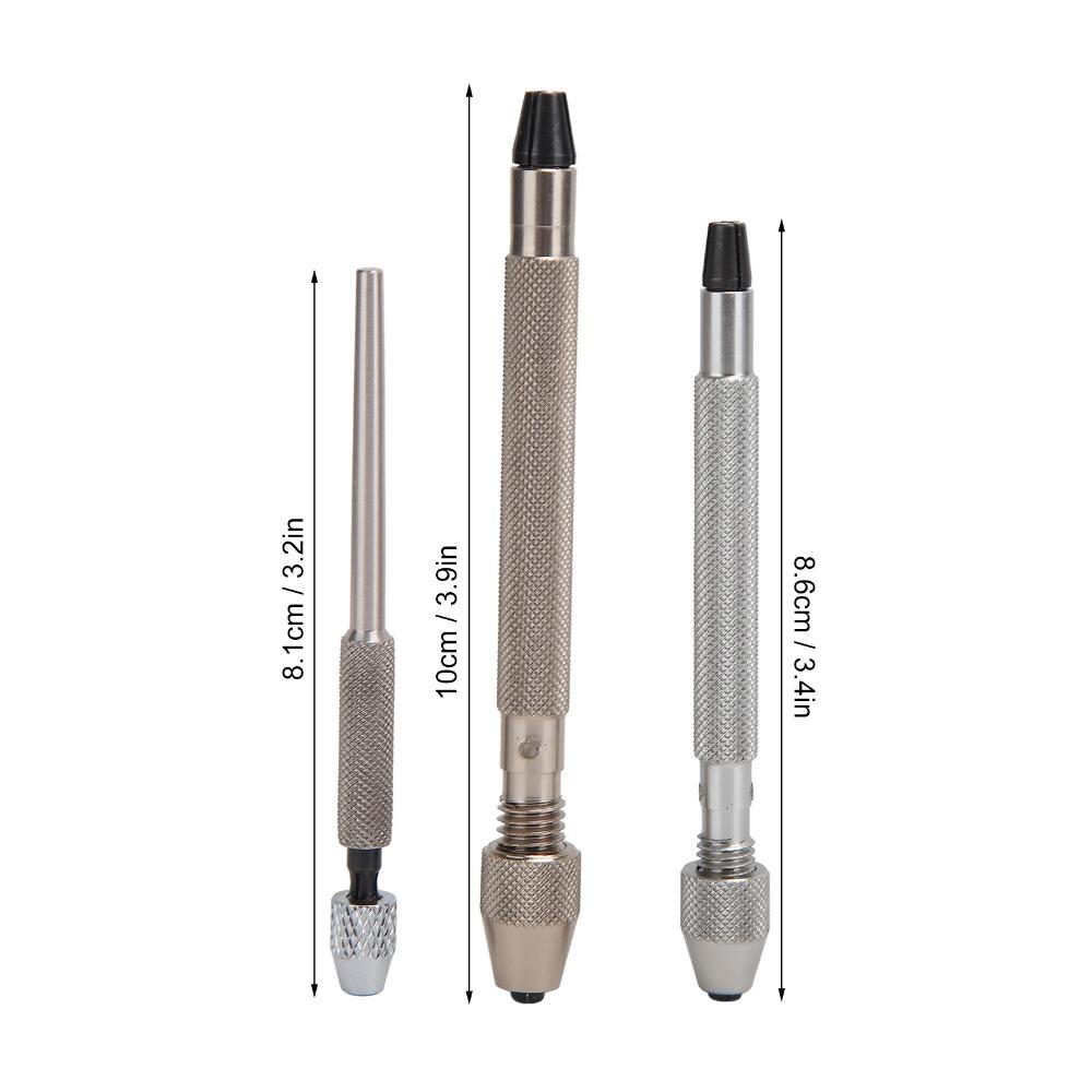3Pcs Sturdy Hand Drill Premium Watch Tool Accurate Drill Chuck Watch Making