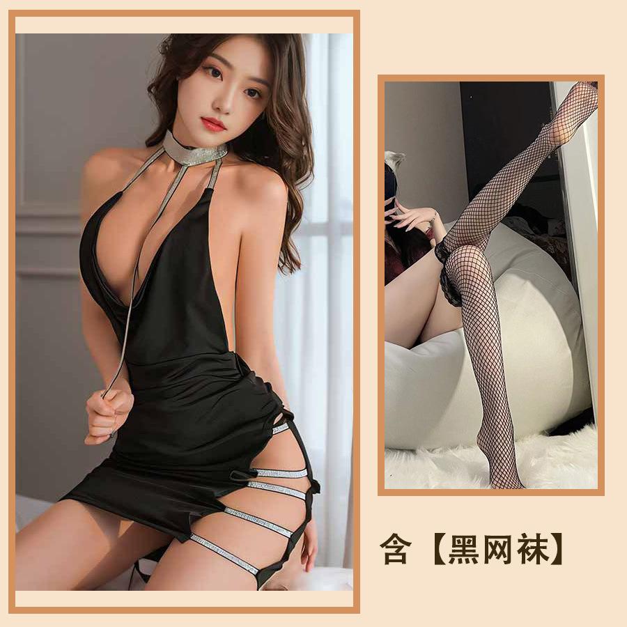 Sex Underwear Sexy Suspender Chain Pajama Set Women's Pajamas Homewear Uniform Temptation One-piece Set
