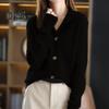 Damen Pullover Mantel Einreihig Stehkragen Lange Ärmel Strick Locker Reine Farbe Strickwaren Kurz Typ Strickjacke Jacke