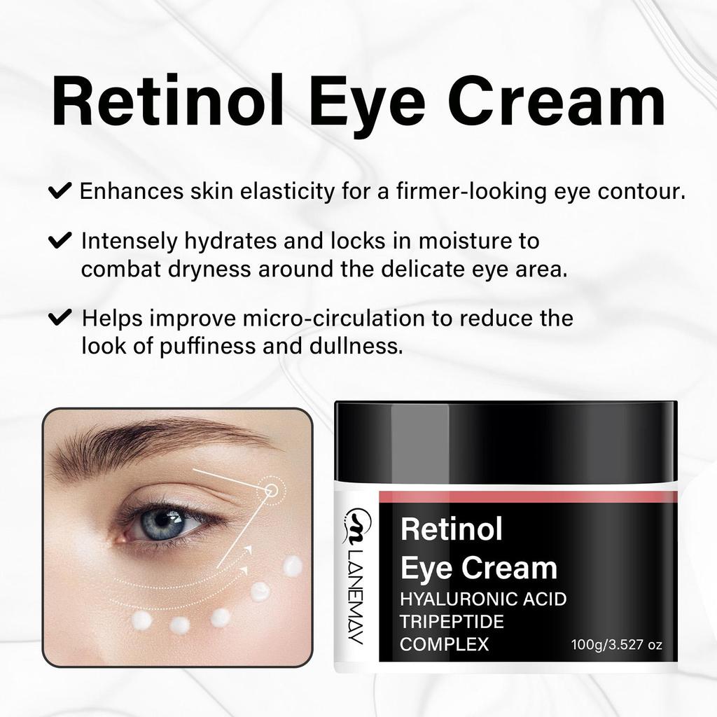 Retinol Eye Cream-Deep Moisturizes, Intensely Hydrates The Eye Area-Reduce Puffiness And Dullness-Suitable For All Skin Types, 100g