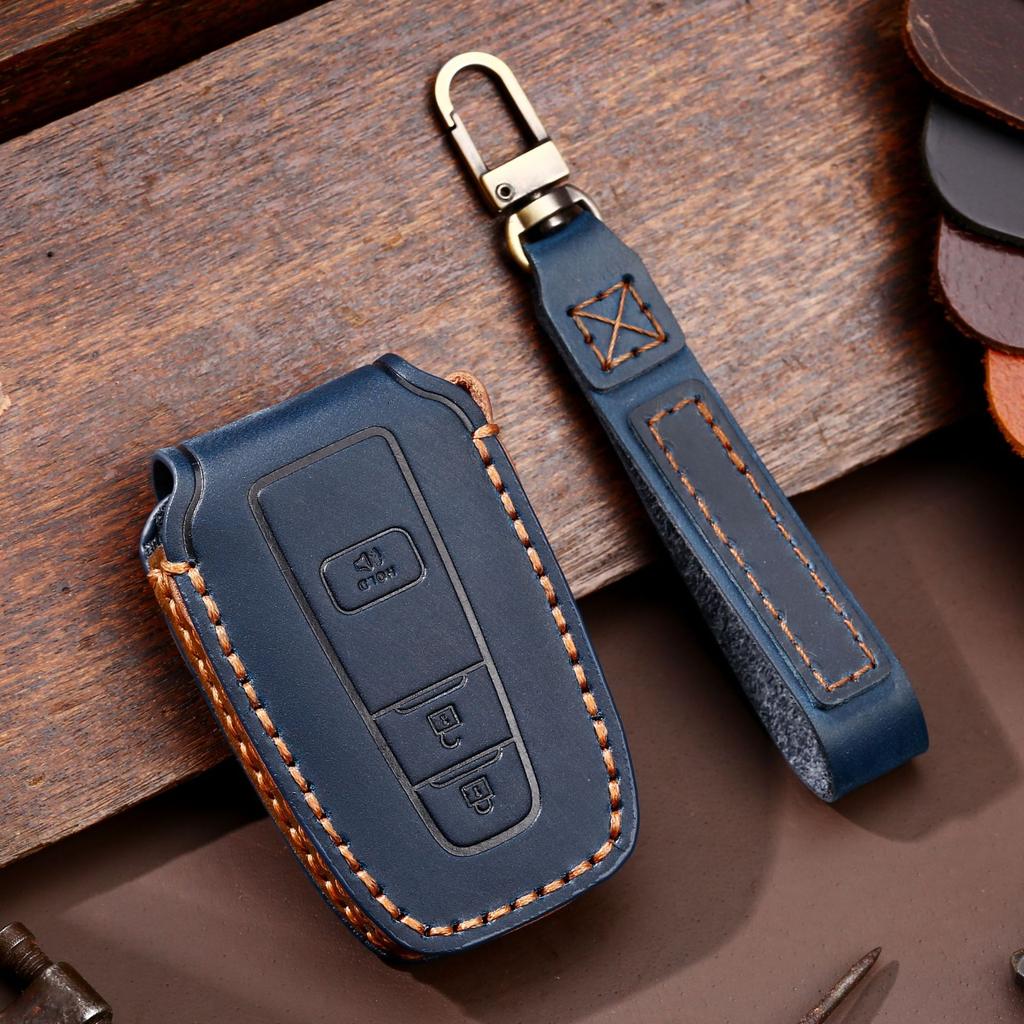 Leder Auto Schlüsselhülle Schlüsselanhänger Halter Hülle Schutz für Toyota Camry RAV4 Prius CHR Corolla Highlander Prado RAV 150 2021 2020