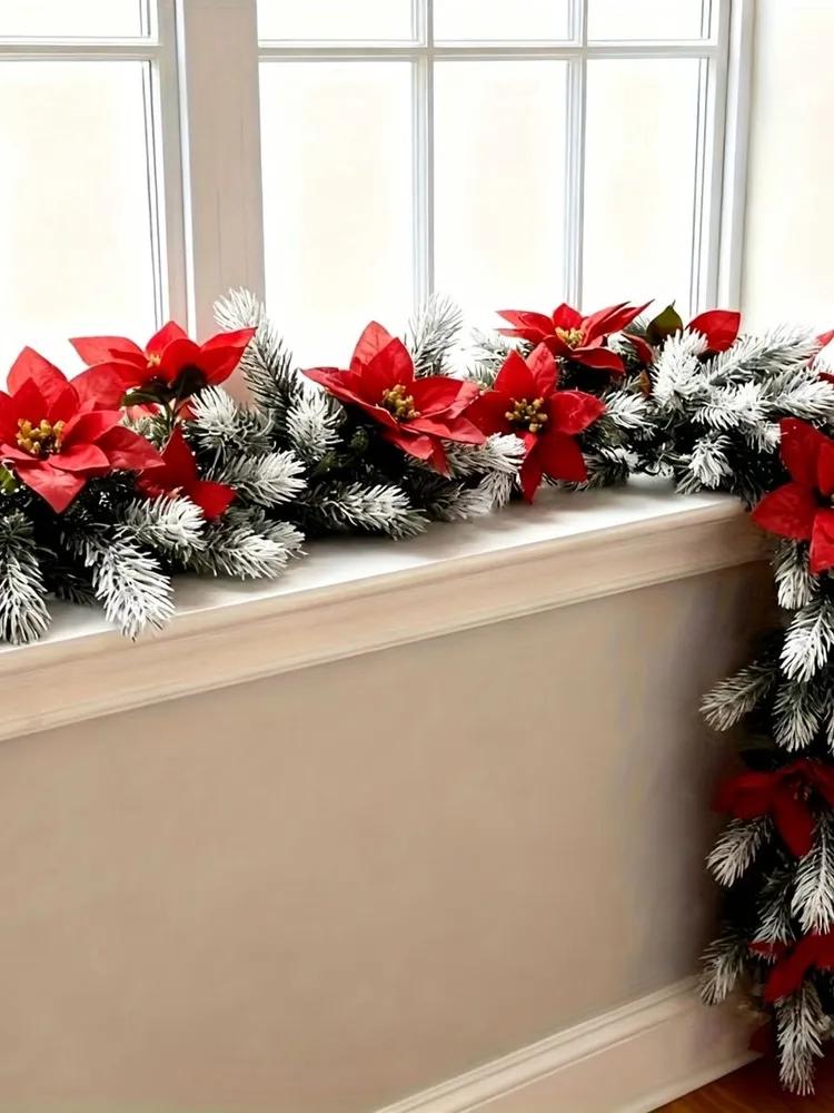 Garland coniferous 180 cm plastic white
