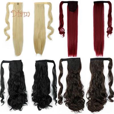 Tenfyer Women's Girl's Long Straight Wavy Ponytail Wigs Clip In Pony Tail Hair Extensions