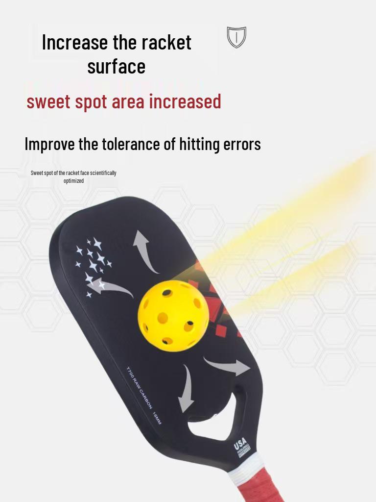 Smiley Face Professionelles T700 Carbonfaser Pickleball Schläger Set