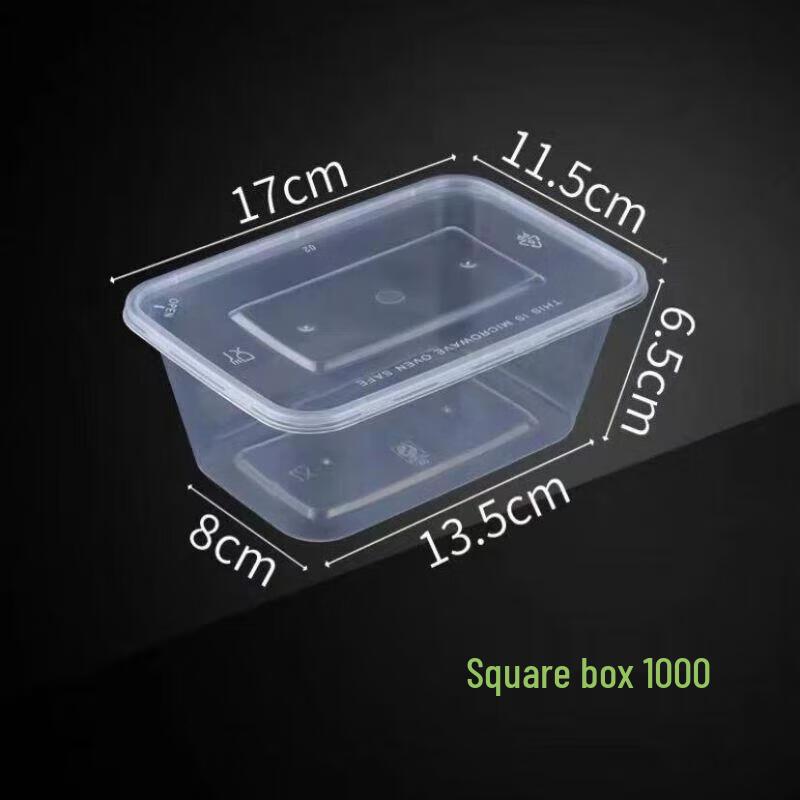 Disposable Transparent Plastic Food Container with Lid
