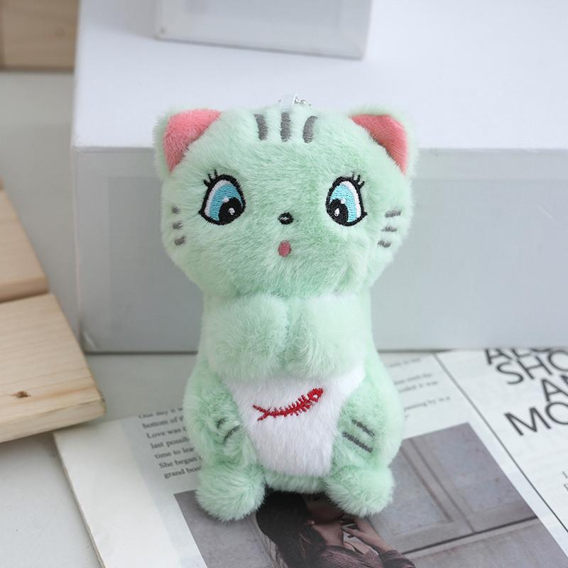 Entzückender Plüsch Katze mit großen Augen Schlüsselanhänger Weiches Spielzeug für Frauen Rucksackanhänger Exquisiter Autoschlüsselanhänger Niedliches Geschenk