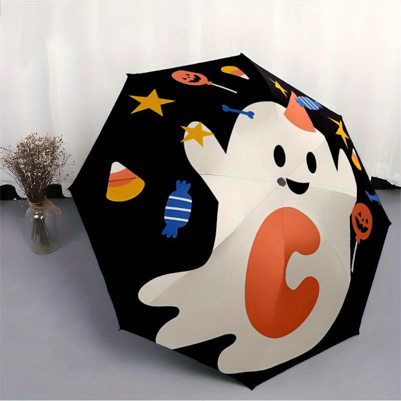 1pc Halloween Ghost Automatic Open/Close Umbrella, Ideal Fan Gift for Birthday, Christmas, Trendy Fashion Yy250828059