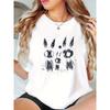 Stylish Women'S Short-Sleeve Round-Neck T-Shirt Featuring a Minimalist Horror Rabbit Design, Perfect for Casual Summer Wear And Comfortable Holidays