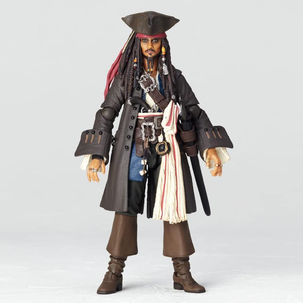 Revoltech Pirates of the Caribbean Jack Sparrow Høyde 135 mm malt bevegelig figur ca.. Ikke-skala PVC og ABS